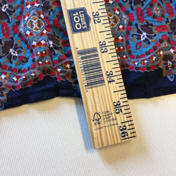 Southern Stitch Tunic Mini Dress Womens XXL Navy Print Tassels Boho Flowy - Picture 8 of 12